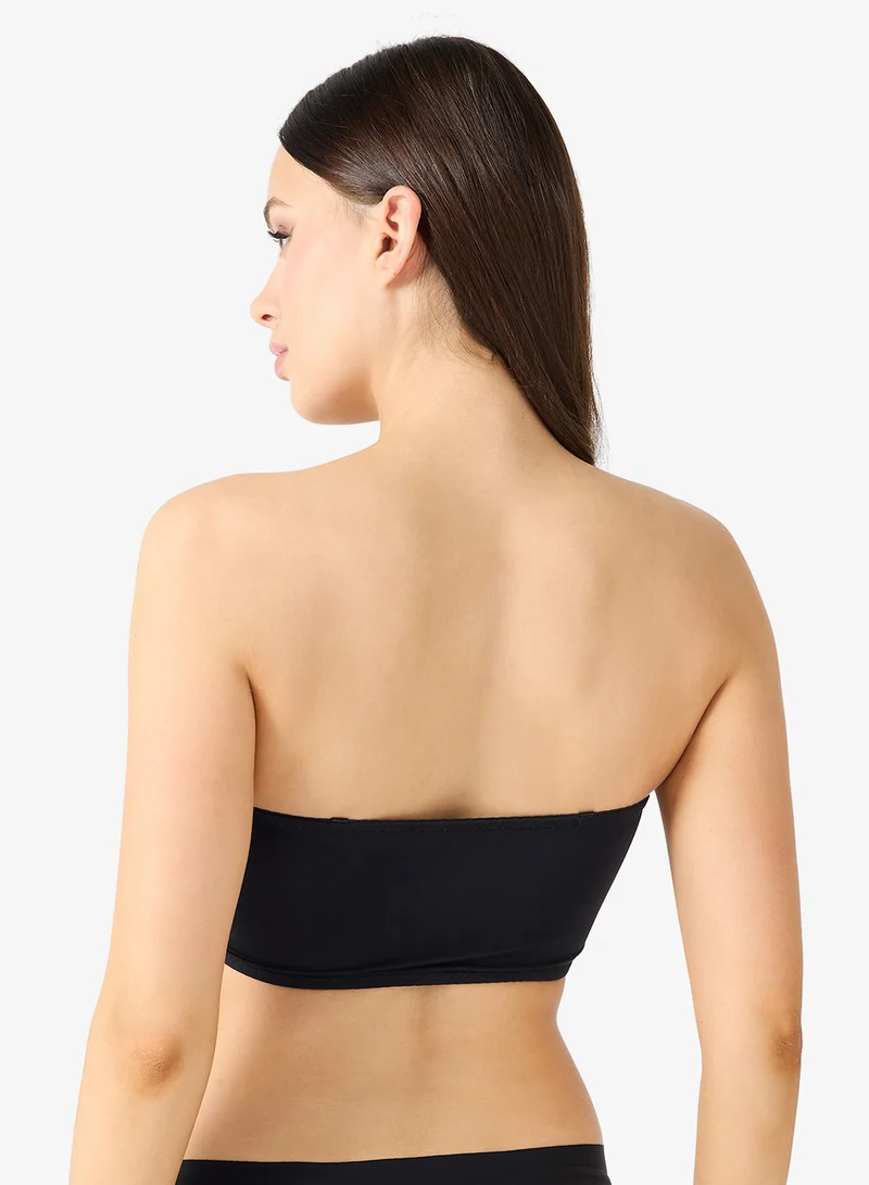 Ginger  2PC Seamless Non Wired Padded Bandeau Laser Cut Bra with Front Closure for Women | Best Price UAE